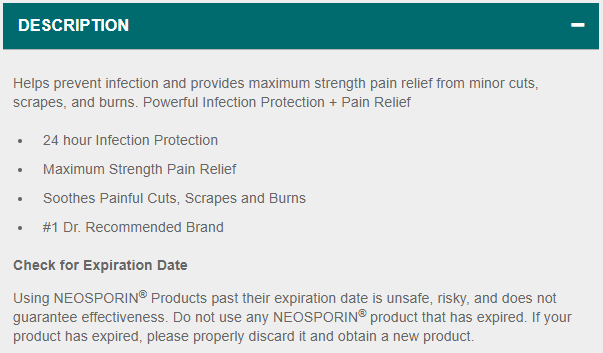 Neosporin Pain Relief Ointment 0.5 oz