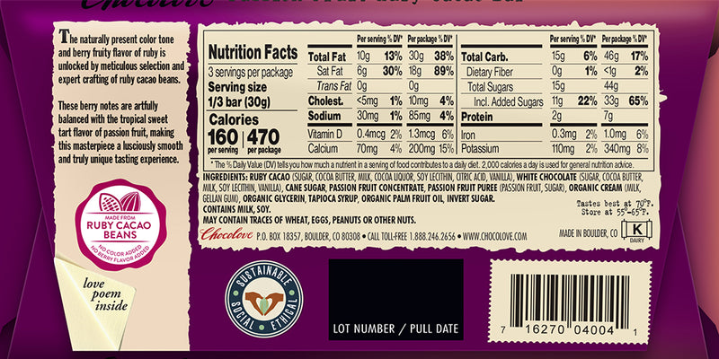 34% Ruby Cacao Bar, 3.1 oz at Whole Foods Market